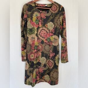 Soggo Paris Dress Floral Pattern Pockets Earthy‎ Tones Size T1 or S US Romantic